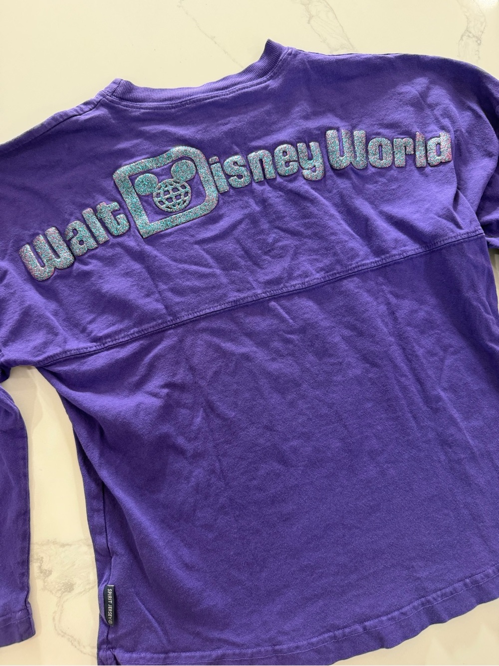Authentic Disney Parks Youth Large Purple Potion Glitter Spirit Jersey WDW